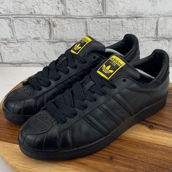 Adidas Pharrell Williams SuperStar Todd James Mens 12 Shell Black Leather Shoes - Picture 1 of 11